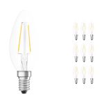 Voordeelpak 10x Ledvance CLASSIC LED E14 Kaars Filament Helder 2.5W 250lm - 827 Zeer Warm Wit | Vervangt 25W